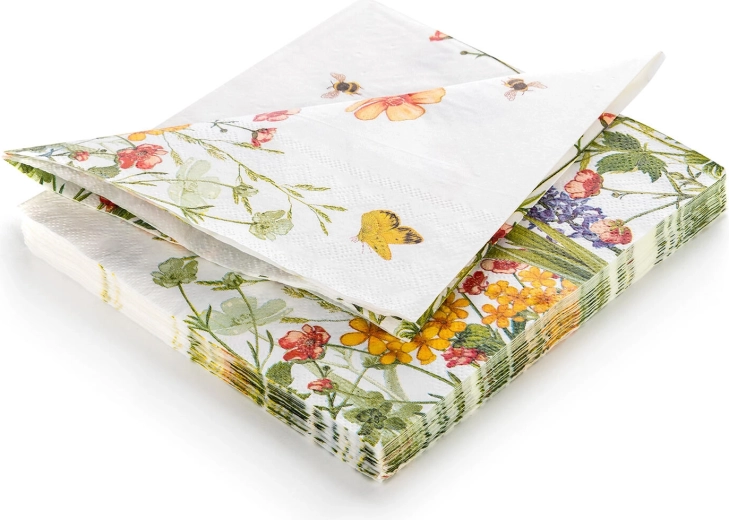Popierinės servetėlės Meadow 33 × 33 cm, 3 sluoksnių, 20 vnt.