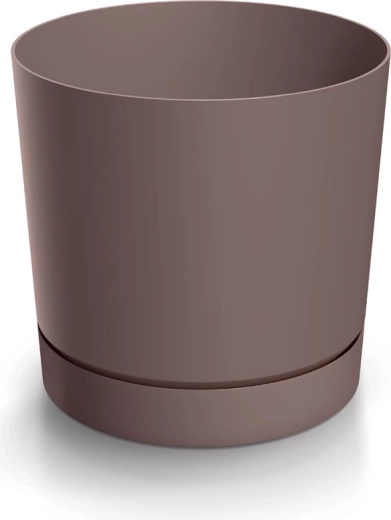 Flowerpot with Saucer TUBO marsala 10.8 cm
