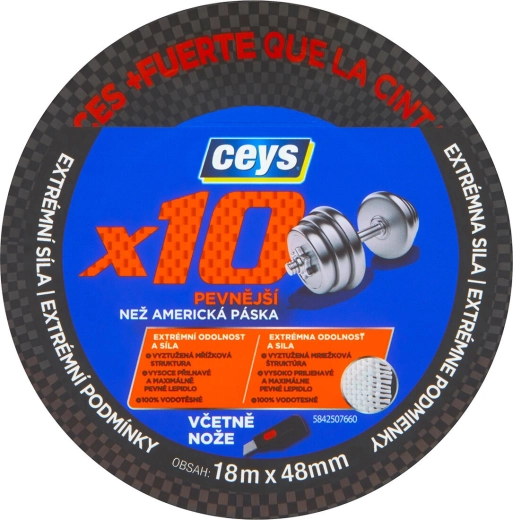 Universali itin tvirta juosta 48 mm × 18 m CEYS PROFI x10