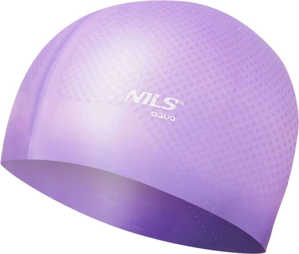 Silikoninė plaukimo kepuraitė NILS Aqua NQC Dots, violetinė