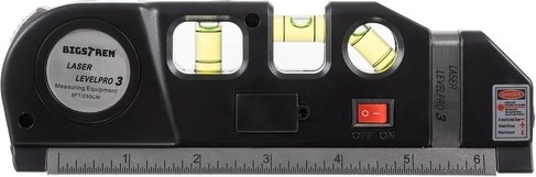 3 bubble vials including 45° and battery power