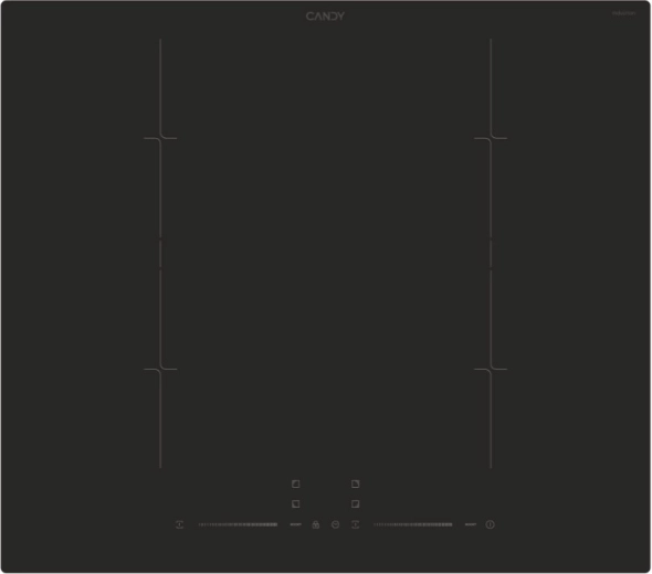60 cm induction hob with bridgeable zones and Slider