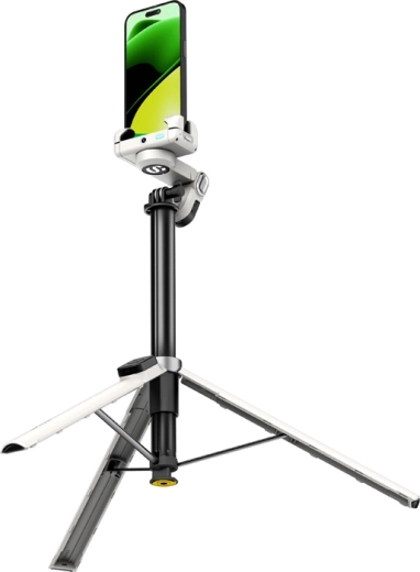 AOCHUAN Smart M3 Pro mobiliojo telefono stabilizatorius su RGB apšvietimu, baltas