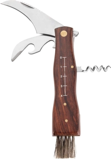 Stainless steel mushroom knife with wooden handle