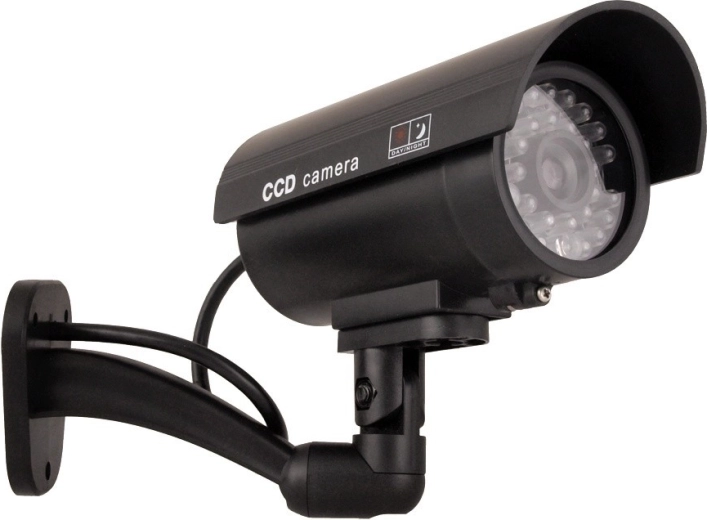 Dummy security camera with IR LED, black