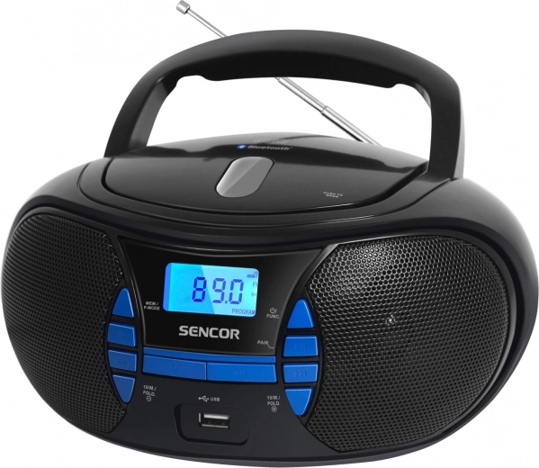 Sencor SPT 2700 bk boombox su CD grotuvu, Bluetooth ir FM radiju – 1 vnt.