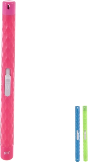 Gas candle lighter with extended nozzle, assorted colors