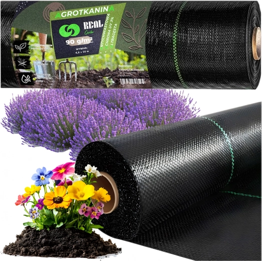 Agrotekstilė 90 g/m² 0,8 × 50 m juoda UV nuo piktžolių