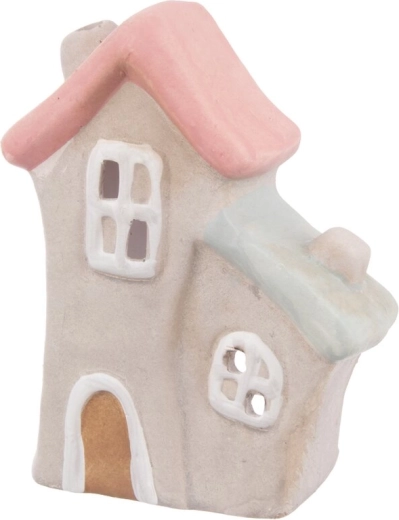 Beige Ceramic House Candle Holder