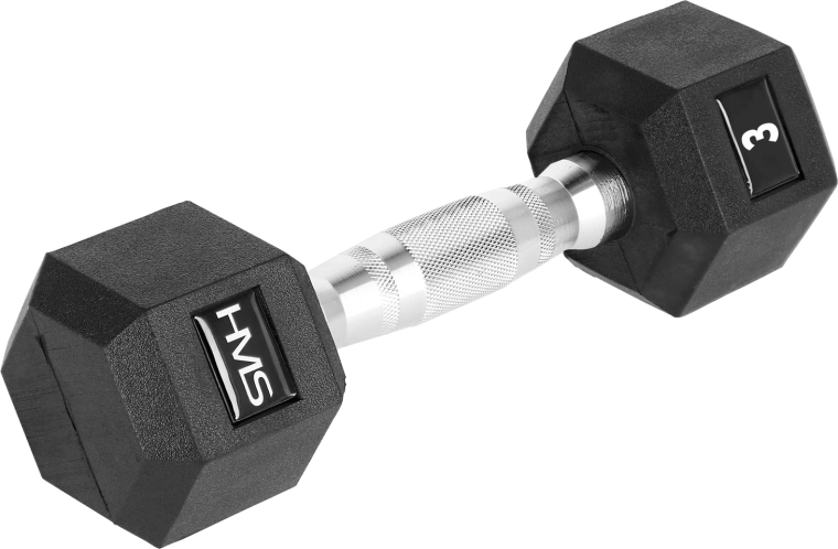 Heksagoninis vienarankis hantelis HMS HEX PRO 3 kg