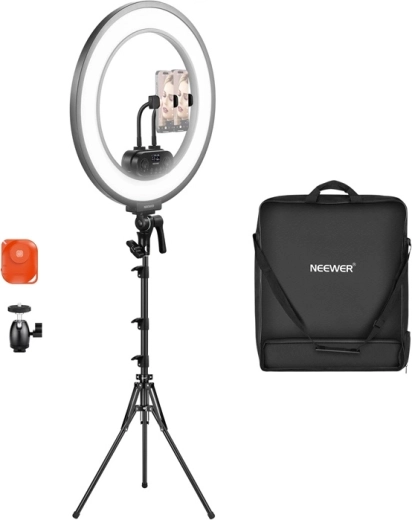 Itin plonas LED žiedinis šviestuvas Neewer RL45B 18" 45 W – rinkinys