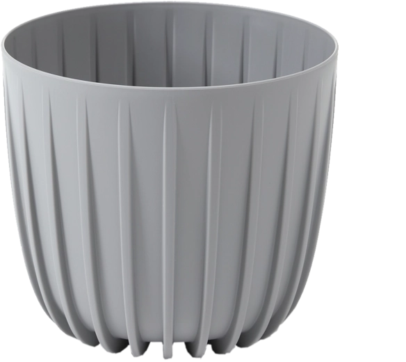 Low-profile planter Mira 24 cm grey