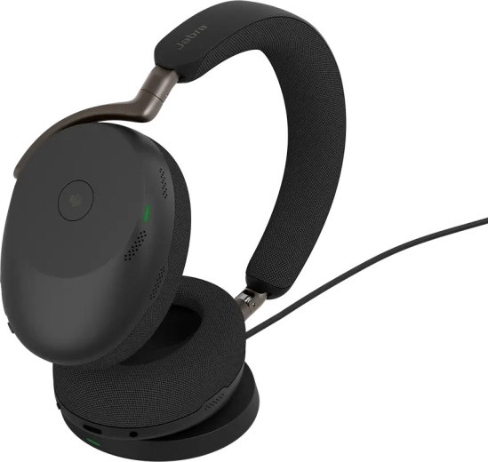 Jabra Evolve3 85 MS su adapteriu Link 390c, juodos spalvos, belaidis įkroviklis