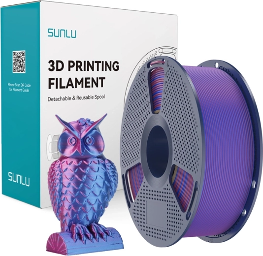 Sunlu PLA+ Silk dual-color filament red-blue