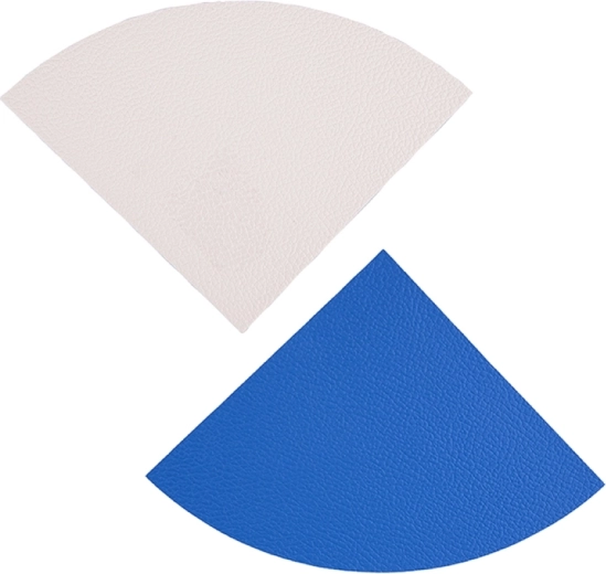 Reversible eco-leather coaster 12 × 12 cm blue/ecru