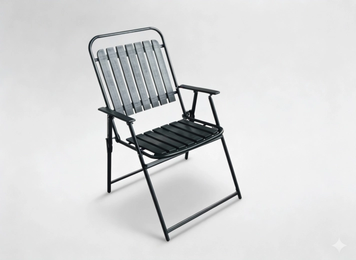 Folding garden chair black 63 × 55 × 90 cm