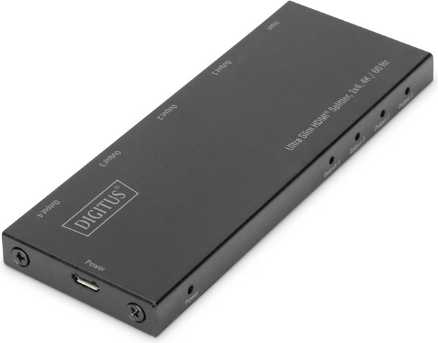 Itin plonas HDMI skirstytuvas 1×4 4K 60 Hz su HDR – DIGITUS