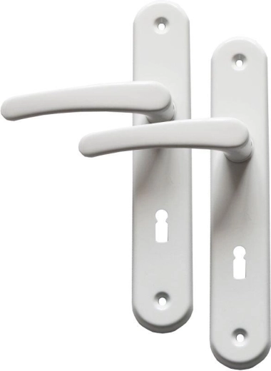 MICHAELA door hardware lever with key 72 mm white
