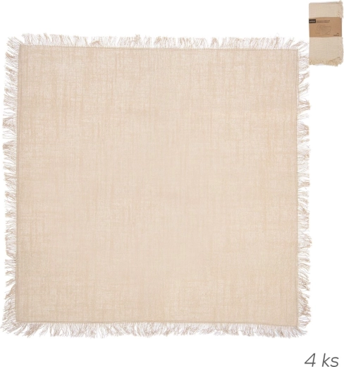 Beige cotton napkins 45 × 45 cm, set of 4
