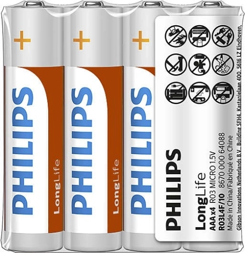 Batteries R03 AAA LongLife 4 pcs