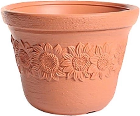 SUNNY Flower Pot 35 cm brick with decor