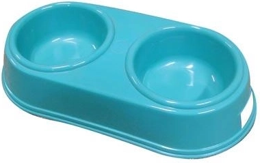 Double dog bowl 26.5 × 12.5 cm, plastic, assorted colors