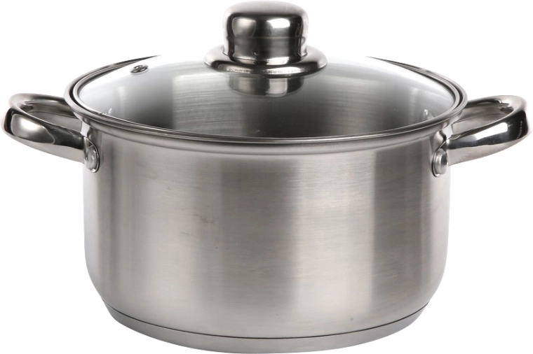 Altom Design Fabio stainless steel pot 18 cm, 2.6 l with glass lid