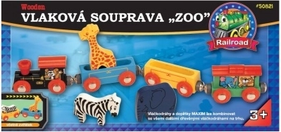 MAXIM traukinio rinkinys su zoologijos sodo gyvūnėliais