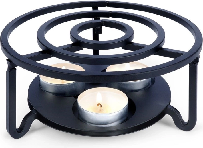 Metal warmer for teapots and kettles, black