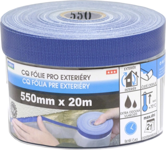 Exterior masking tape with cover film 55 cm × 20 m, self-adhesive