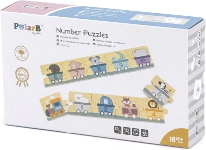 Medinės dėlionės su skaičiais PolarB Montessori
