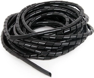Kabelių organizatorius – spiralinis apsauginis gaubtas 12 mm, 10 m, juodas