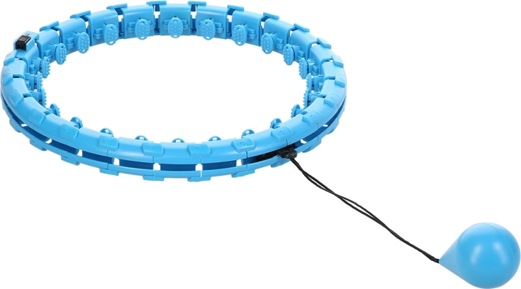 Masažuojantis išmanus hula hoop lankas su svareliu – mėlynas, reguliuojamas lankas