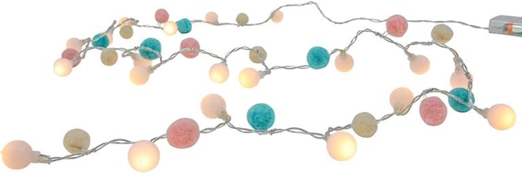 Šviesos girlianda su laikmačiu, 20 LED ir 20 dekoracijų, 150 cm