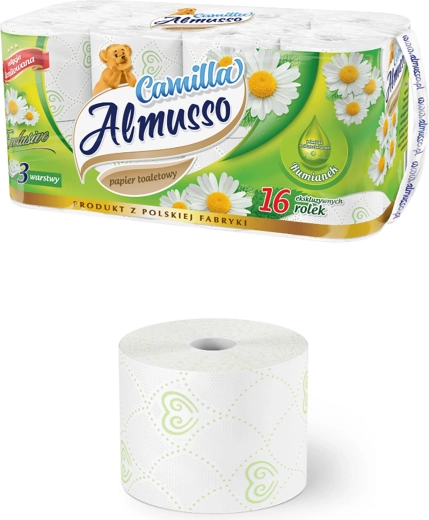 Tualetinis popierius Camilla, 3 sluoksnių, baltas, 16 ritinių, FSC