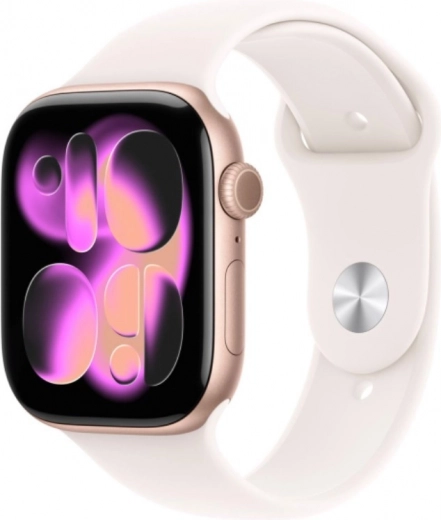 Apple Watch Series 11 GPS 42 mm rose gold aluminum with light pink sport band S/M