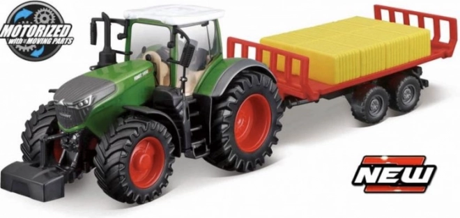 Ūkininko traktorius su inercine pavara, priekaba ir šienu Fendt 1050 Vario 10 cm – Bburago