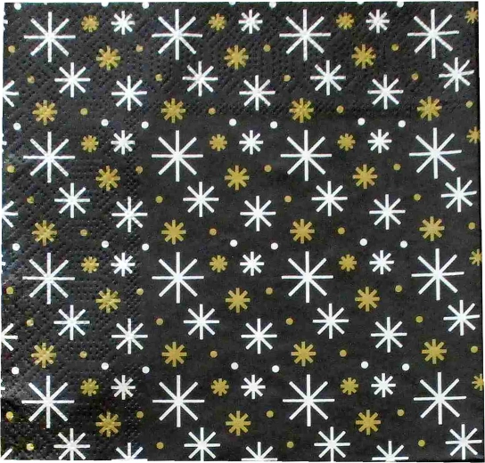Kalėdinės servetėlės su snaigių motyvu 33 × 33 cm, 3 sluoksnių – 1 vnt.