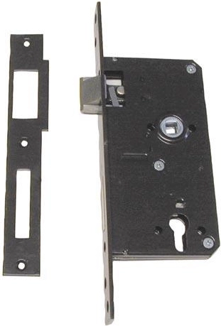 Gate lock 90 mm with gear for cylinder insert, left