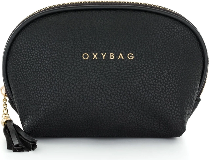 Black Leather Cosmetic Bag