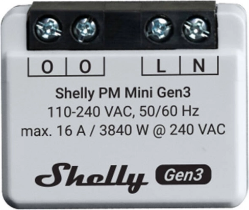 Energy Controller Shelly PM Mini Gen3 WiFi/Bluetooth