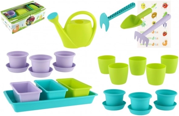 Gardenico Kids sodo rinkinys su gėlių vazonais