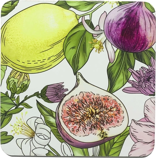 Padėkliukų rinkinys Lemon 10 × 10 cm, 4 vnt. dovaninėje dėžutėje