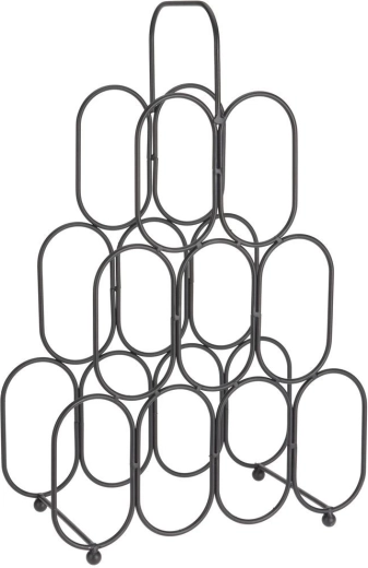 Metal wine rack, black, 9 bottles, 36 × 56 cm