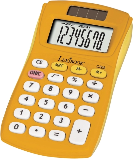 Lexibook Pocket Calculator with Rubberized Surface, Yellow