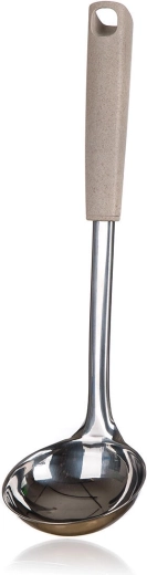NATURAL stainless steel and PP ladle 32 x 8.4 cm