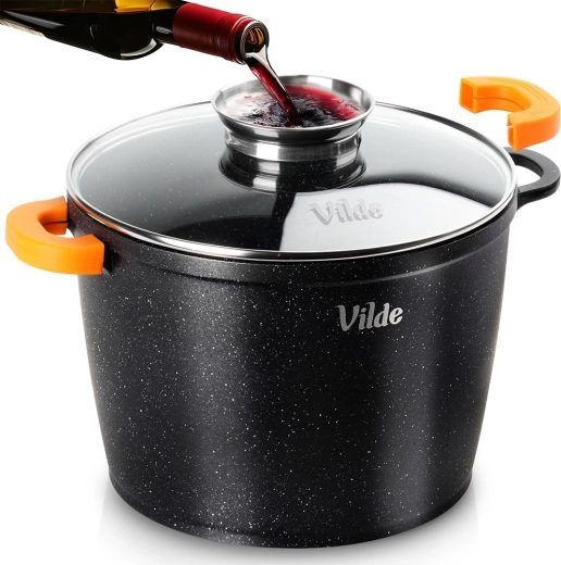 Granito puodas su stikliniu dangčiu TERRUNA AROMA 24 cm, 6,7 l