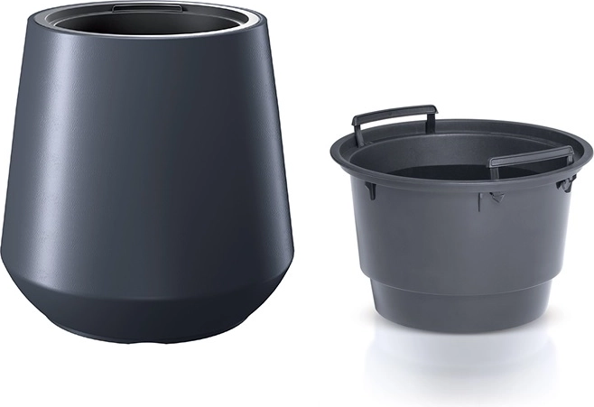 Antracito spalvos vazonas su įdėklu 44 cm, 51 l