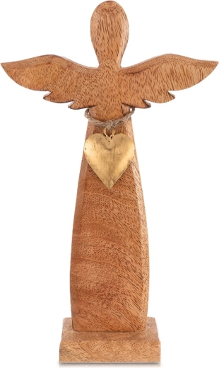 Medinė angelo figūrėlė iš mangų medienos 26 cm