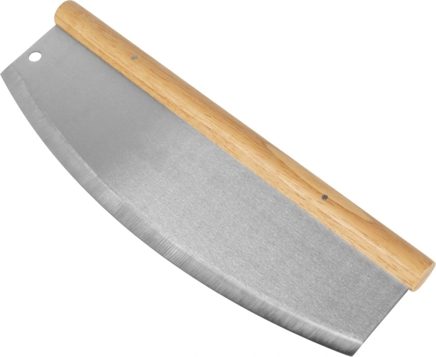 Stainless steel and bamboo handle